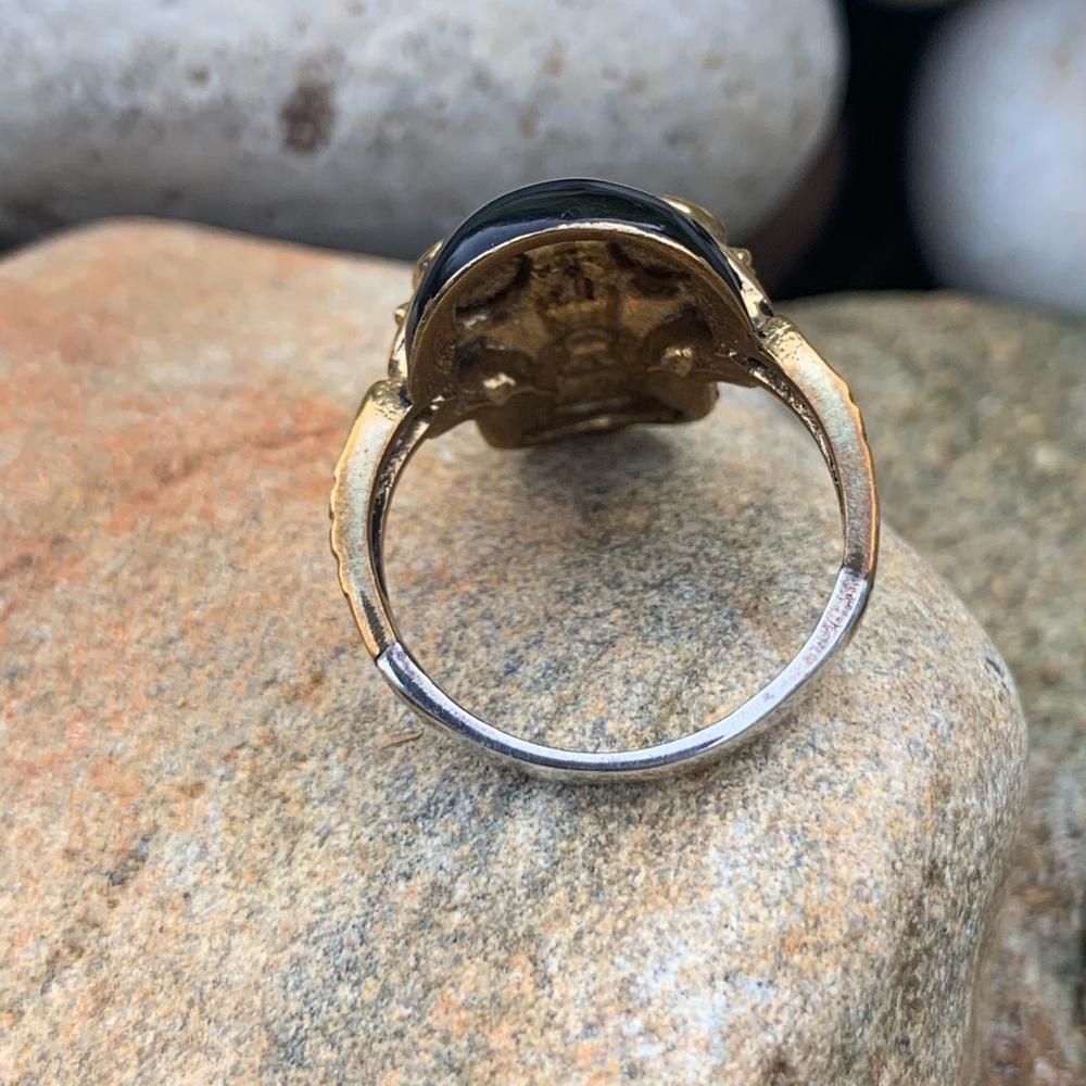 Goggled Biker Skull Ring - Picture 3 of 3
